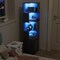 ELECWISH Corner Shelf with Light 5-Tier Black Storage Cabinet with Drawers Modern Tall Bookshelf Stand for Living Room